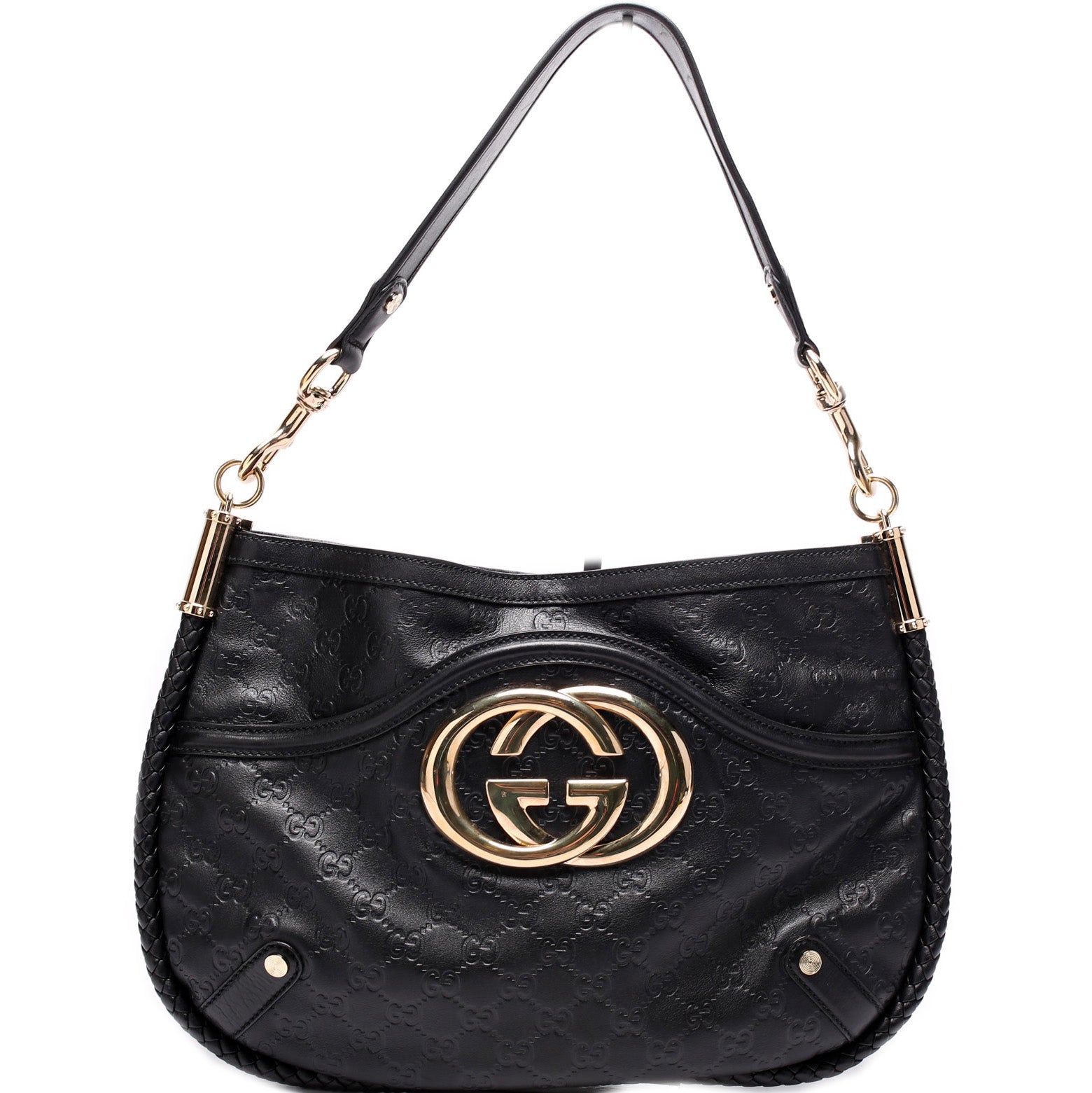167734 GG Leather Britt Medium Shoulder Bag