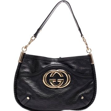 167734 GG Leather Britt Medium Shoulder Bag