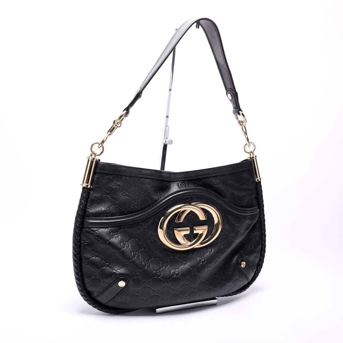 167734 GG Leather Britt Medium Shoulder Bag