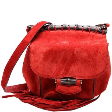 347100 Suede Nouveau Fringe Small Shoulder Bag