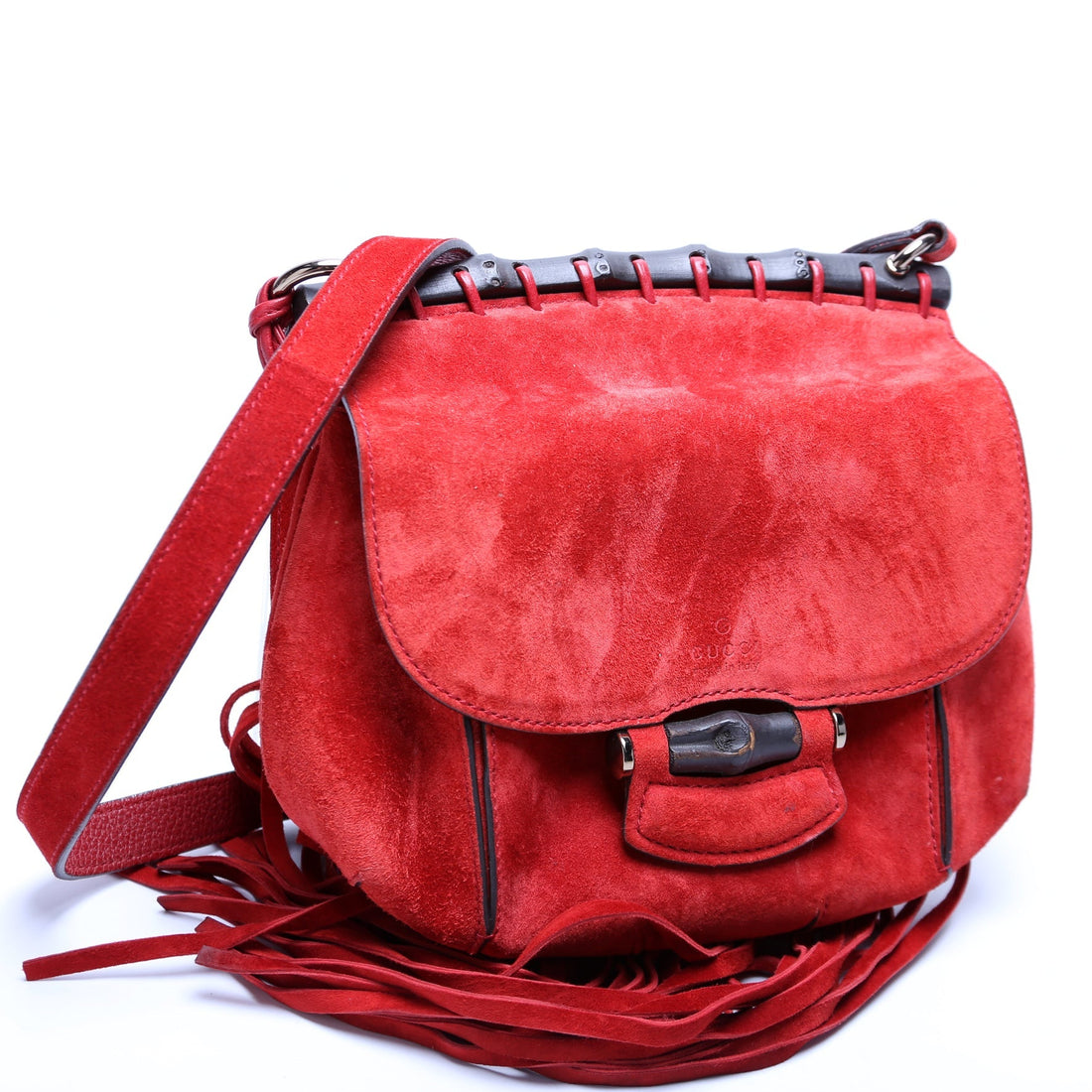 347100 Suede Nouveau Fringe Small Shoulder Bag