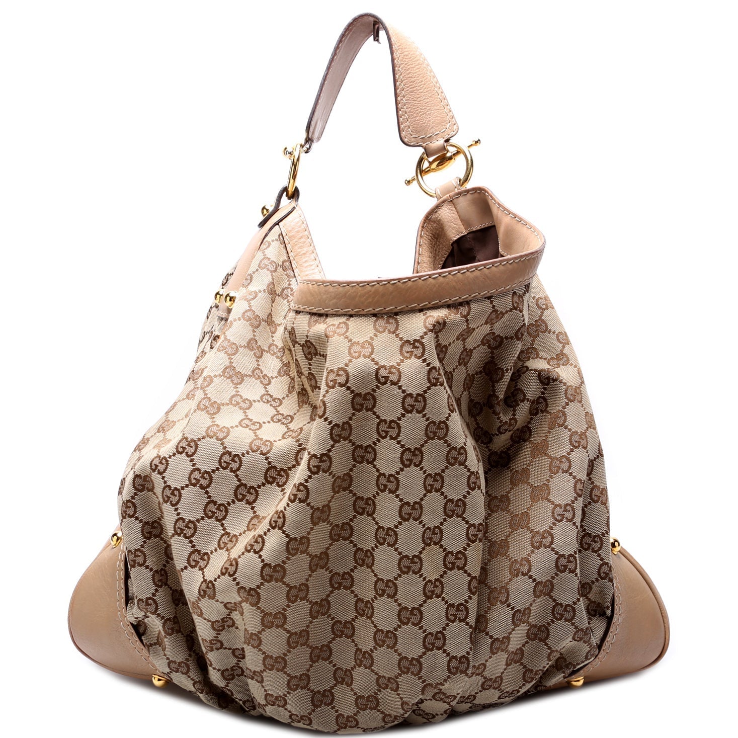 203542 GG Canvas Jockey Hobo