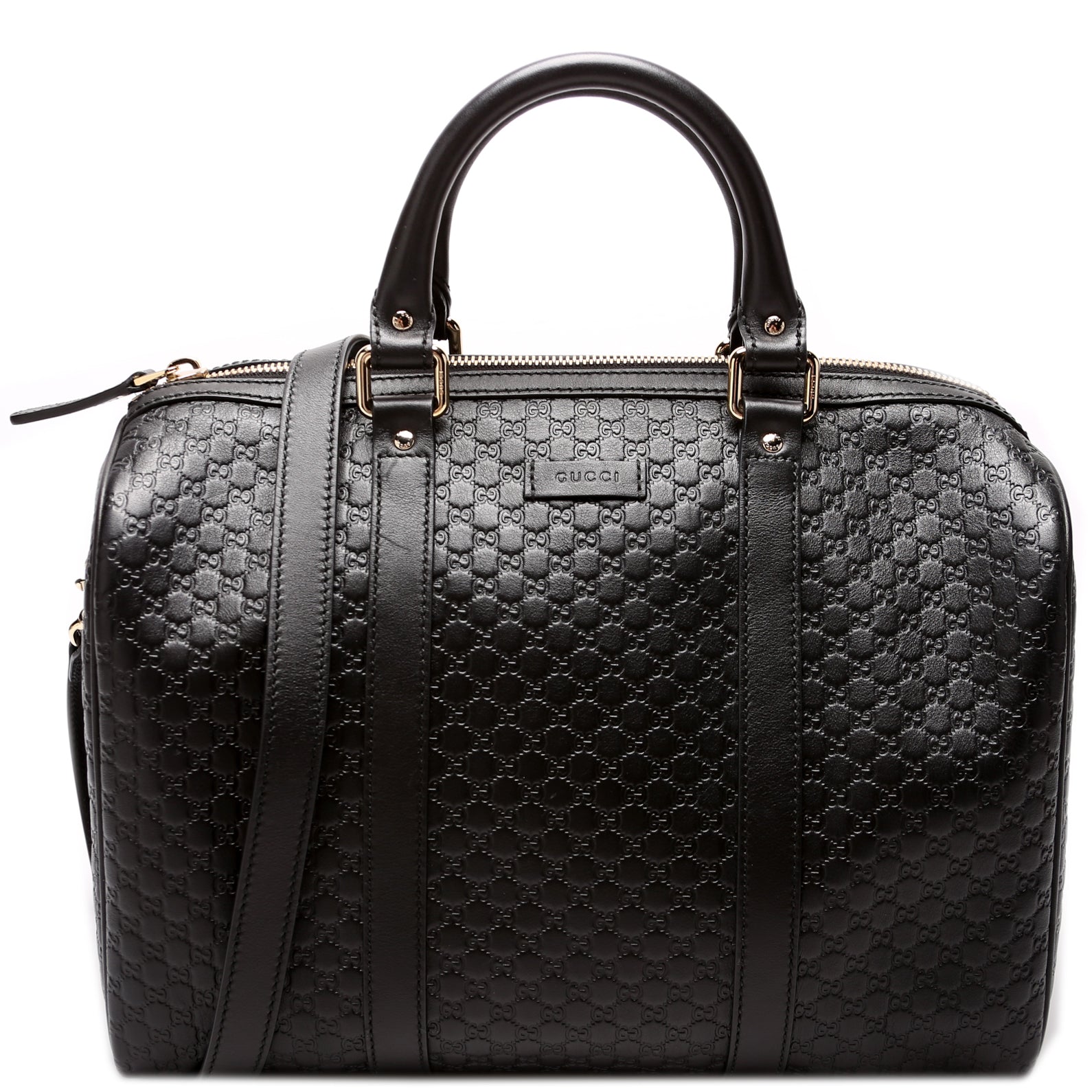 449646 Boston With Strap Micro Guccissima