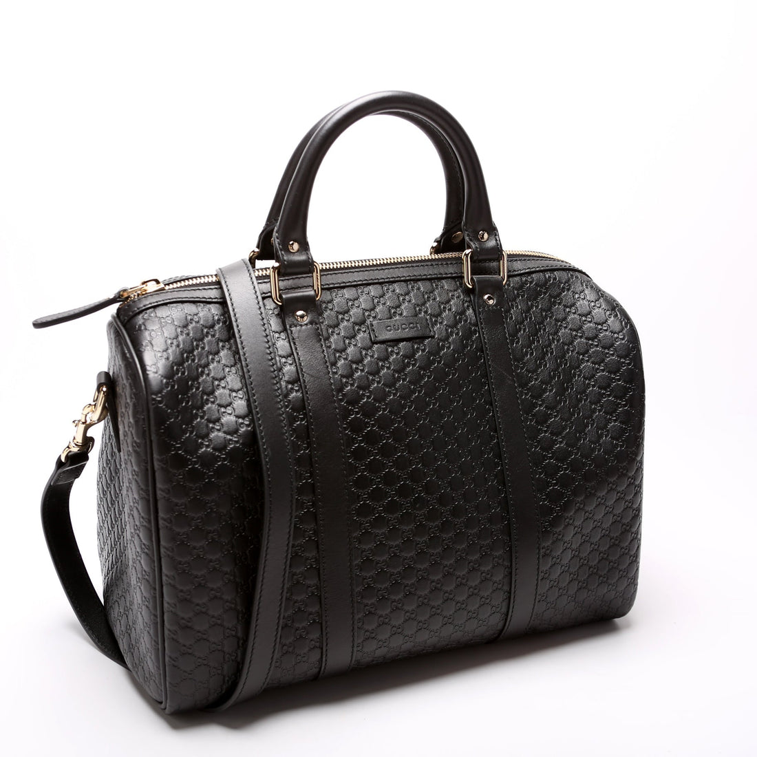 449646 Boston With Strap Micro Guccissima
