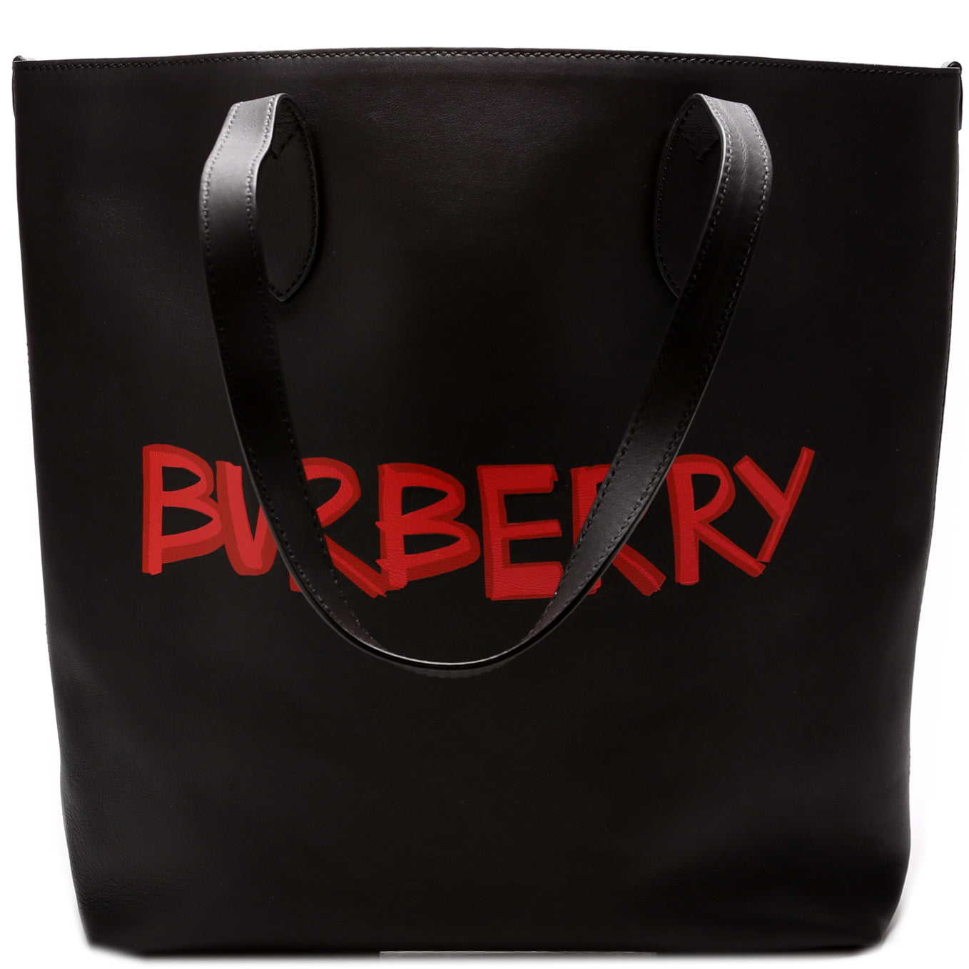 Bonded Leather Graffiti Print Tote
