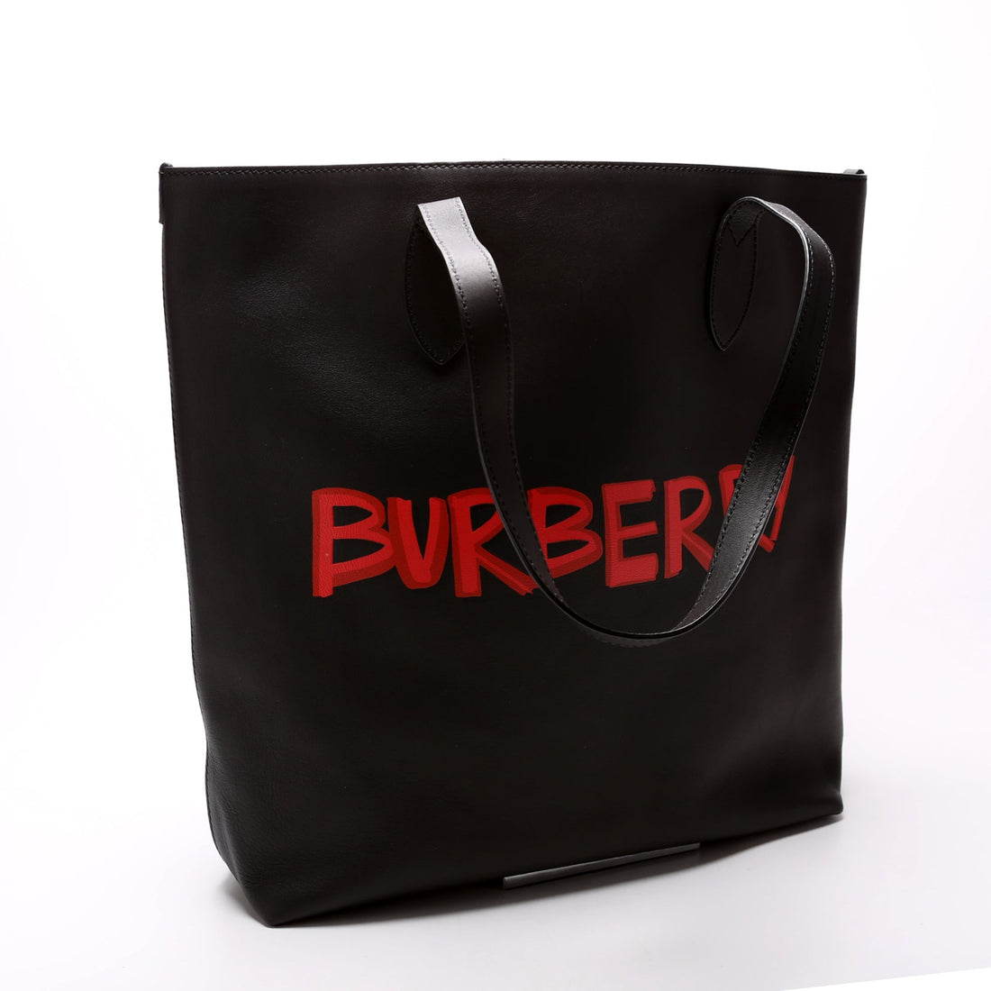 Bonded Leather Graffiti Print Tote