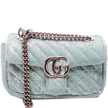 446744 Marmont Sequin Shoulder Mini Flap