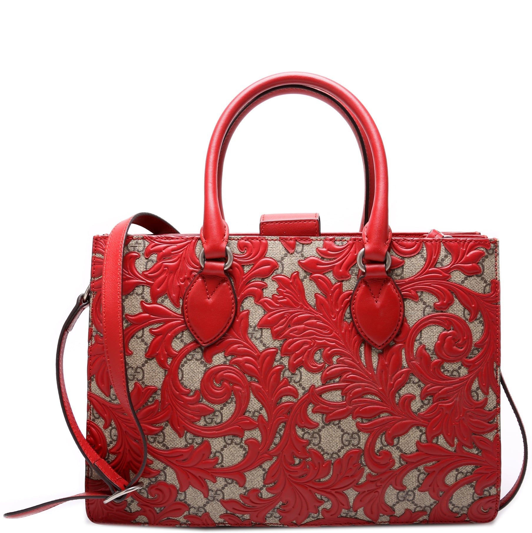 409531 GG Supreme Arabesque Top Handle Tote