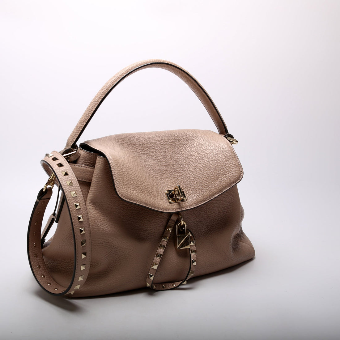 Twiny Single Handle Rockstud Shoulder Bag