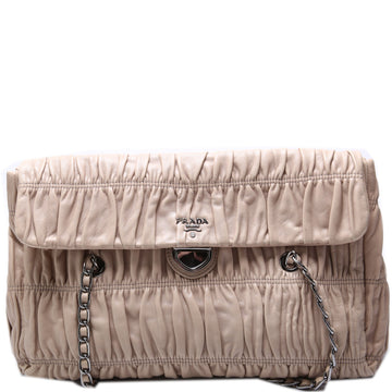 Nappa Gaufre Chain Shoulder Flap Bag