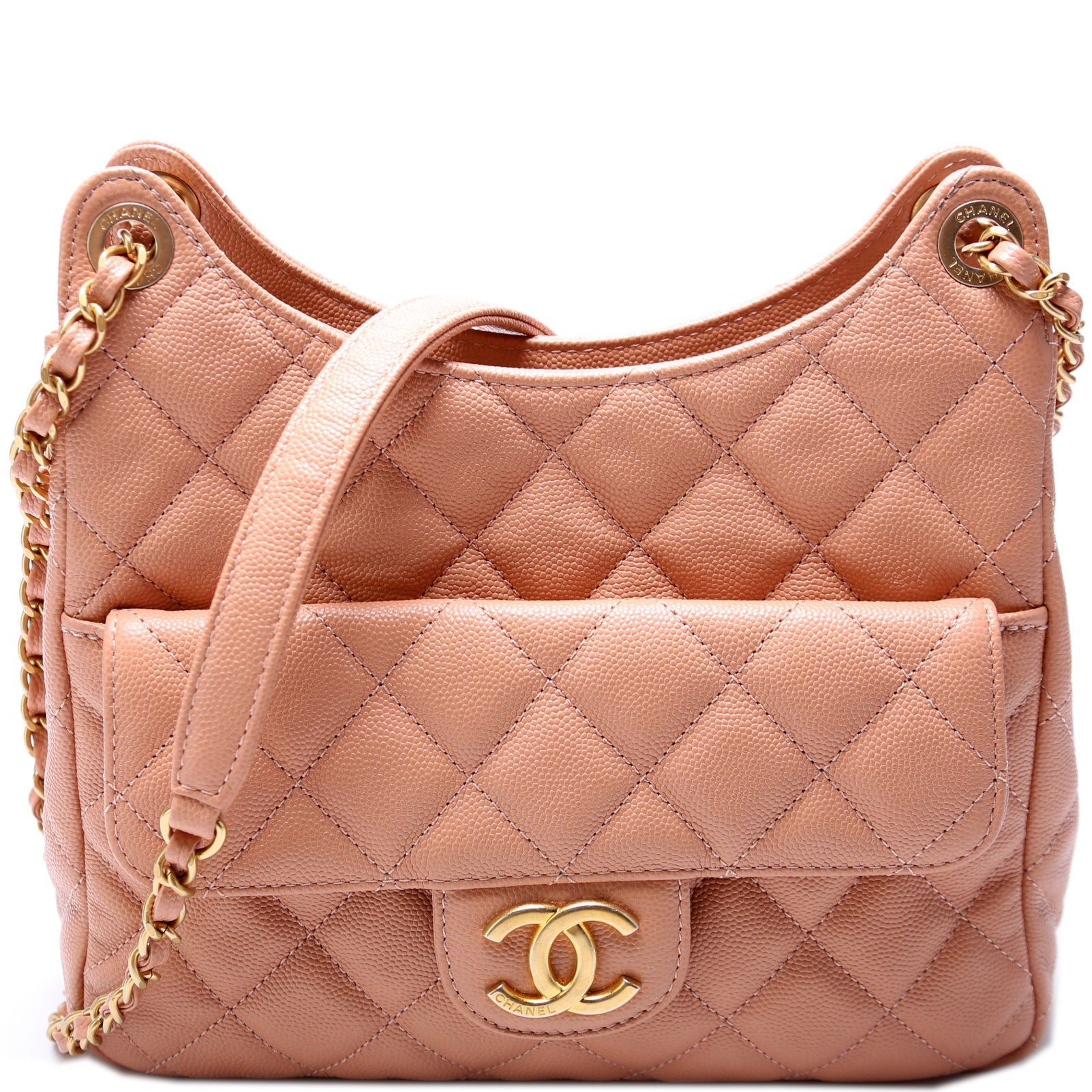 C Wavy Hobo Quilted Caviar