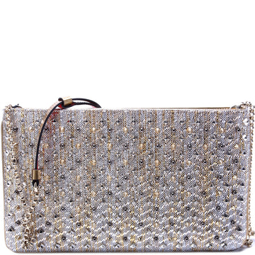Loubiposh NV Spike Metallic Raffia Clutch
