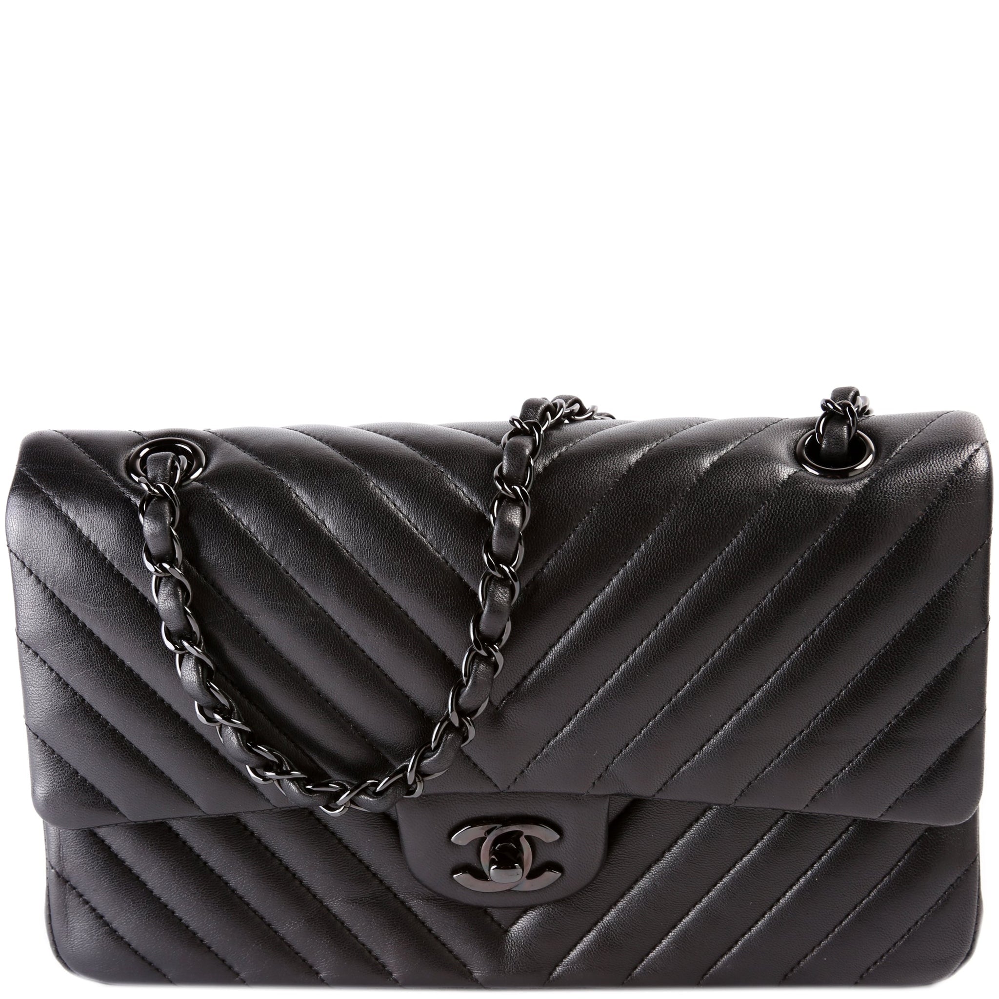 Classic Flap Medium Chevron Lambskin So Black 21M