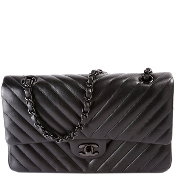 Classic Flap Medium Chevron Lambskin So Black 21M
