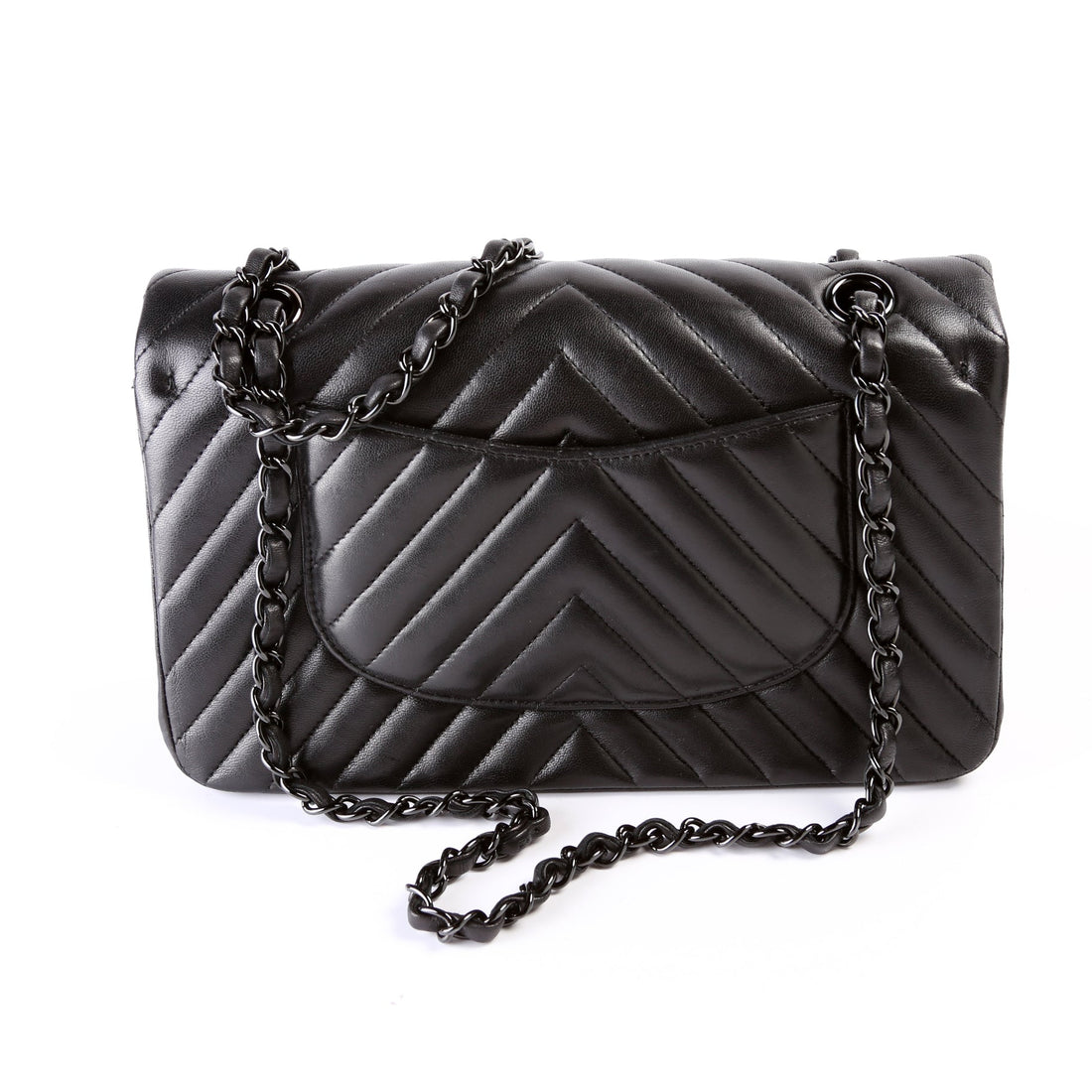 Classic Flap Medium Chevron Lambskin So Black 21M