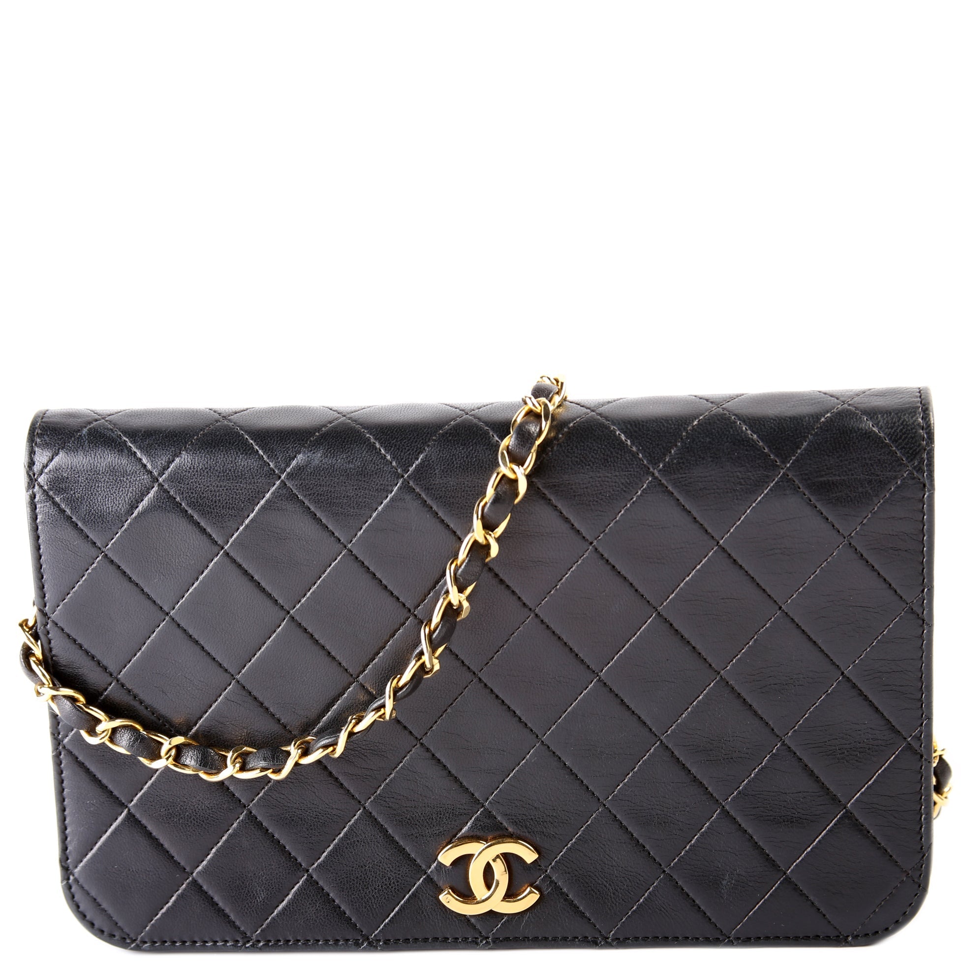 Vintage Single Flap Small Shoulder Bag Quilted Lambskin