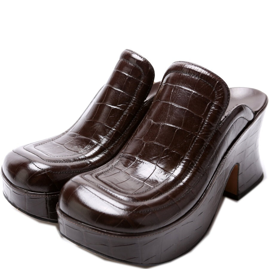 Croc Embossed Clog Mules Size 37