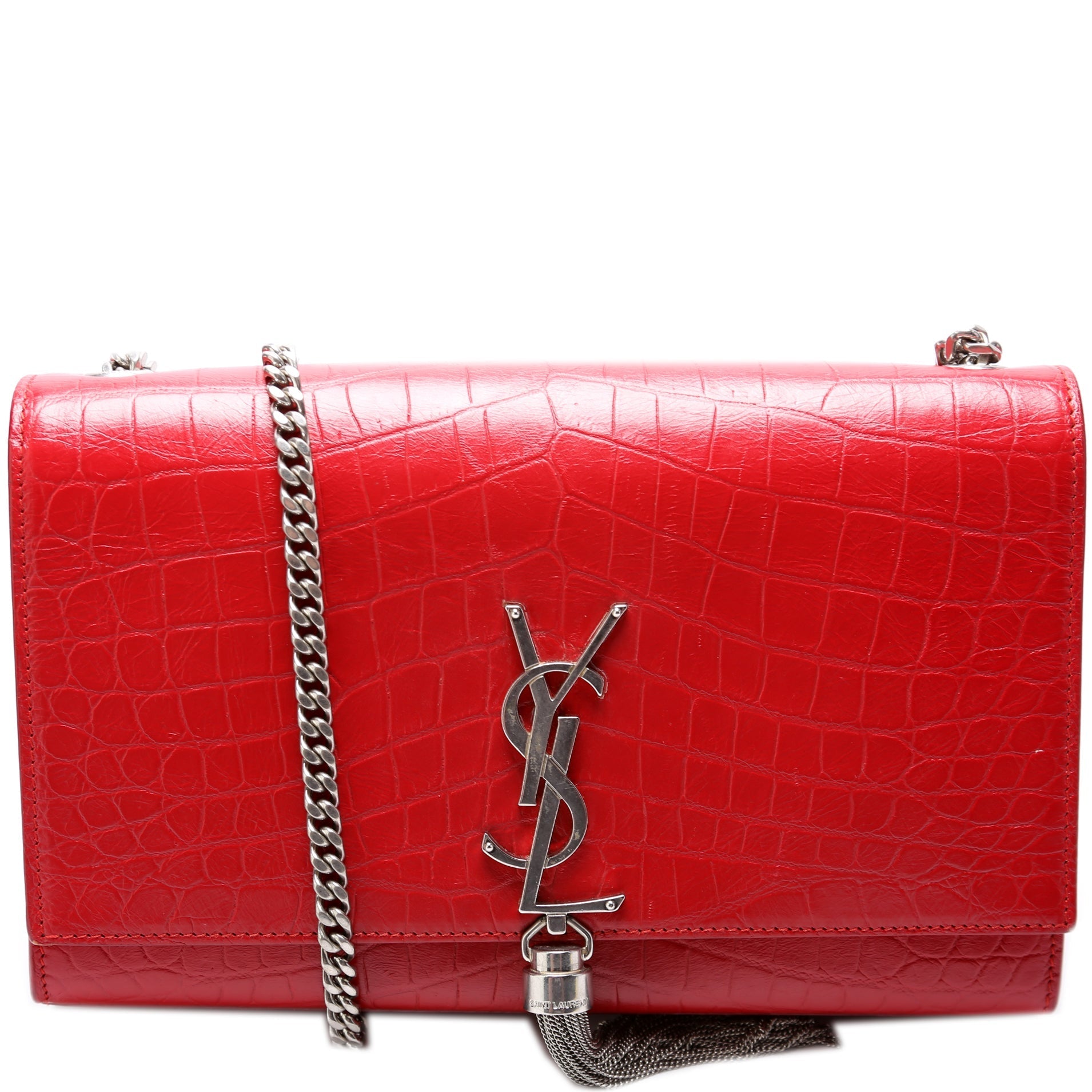 Kate Tassel Satchel Medium Crocodile Embossed