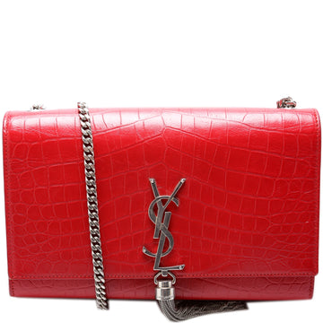 Kate Tassel Satchel Medium Crocodile Embossed