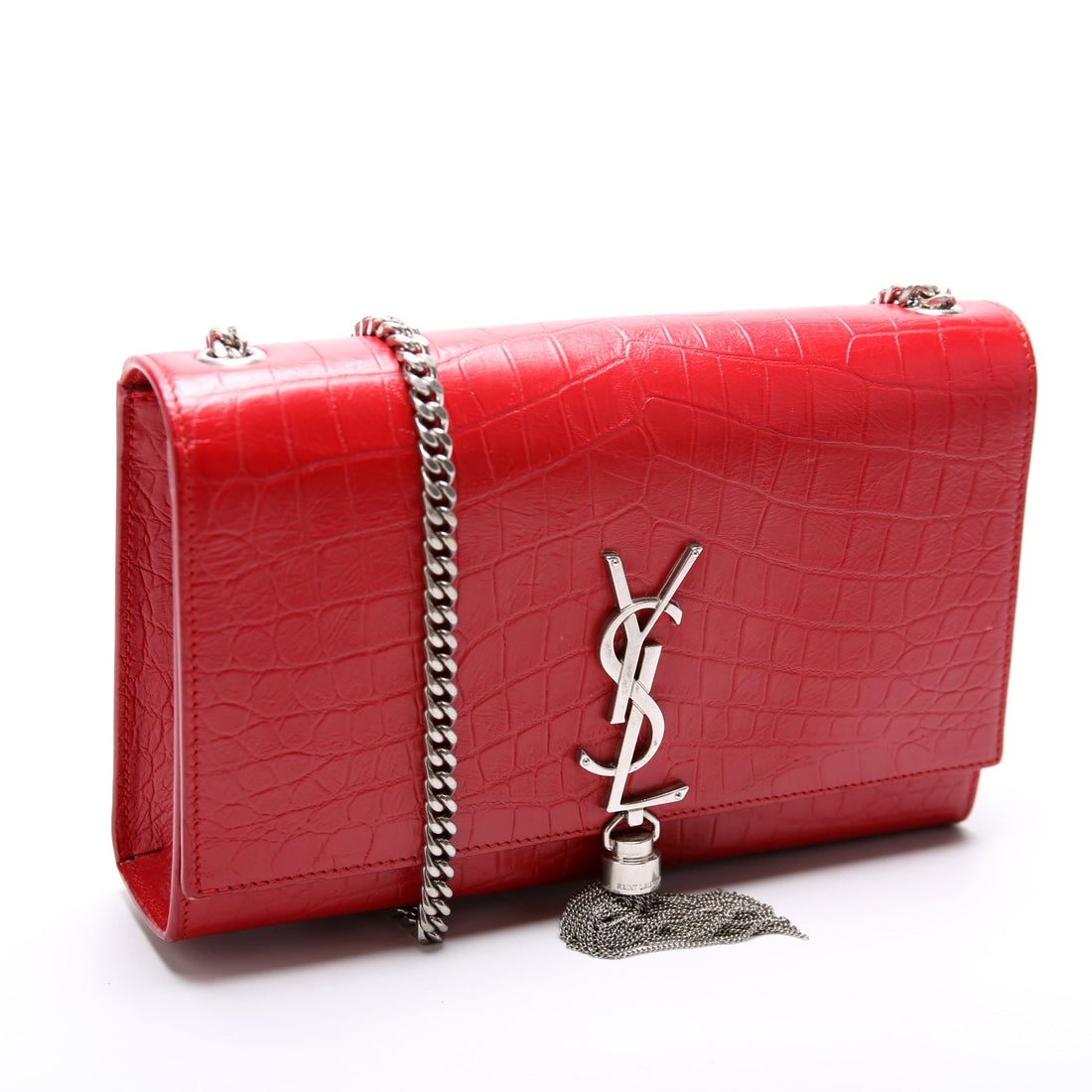 Kate Tassel Satchel Medium Crocodile Embossed