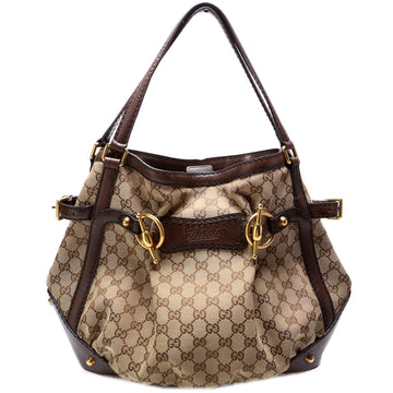 203546 GG Canvas Jockey Medium Tote