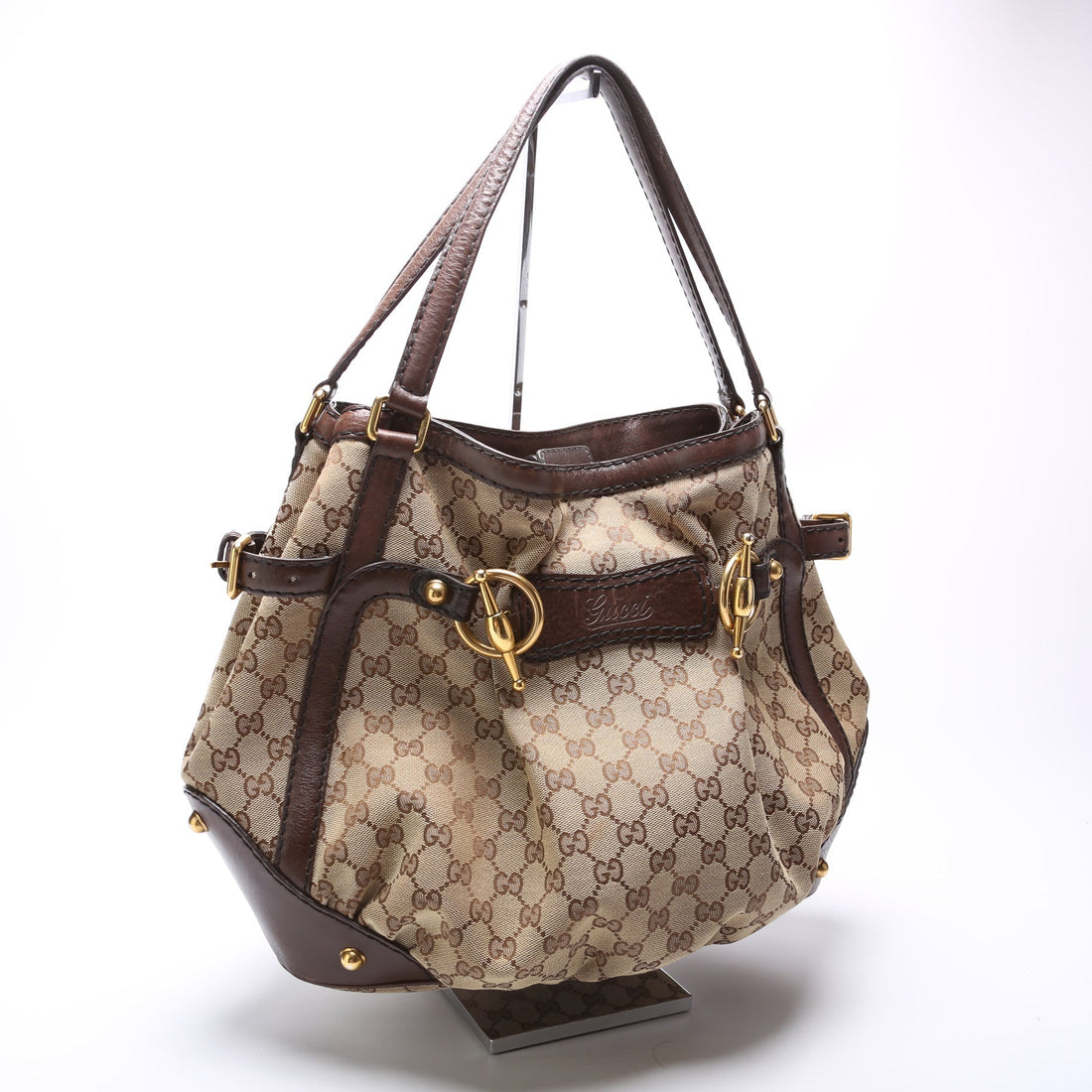 203546 GG Canvas Jockey Medium Tote