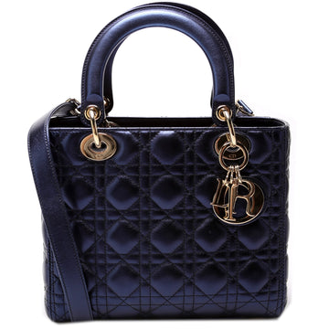 Lady Dior Medium Metallic Lambskin Cannage