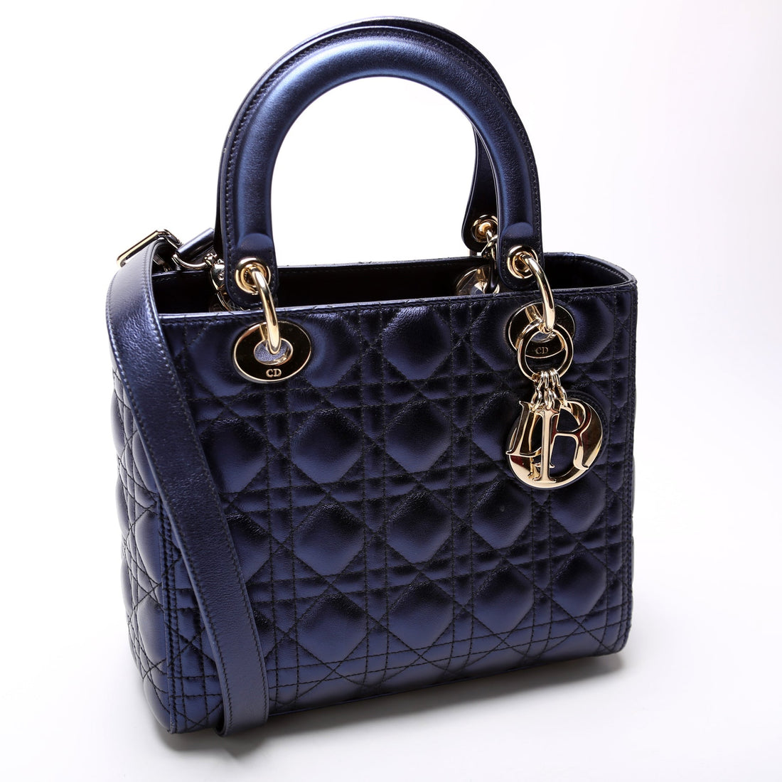 Lady Dior Medium Metallic Lambskin Cannage