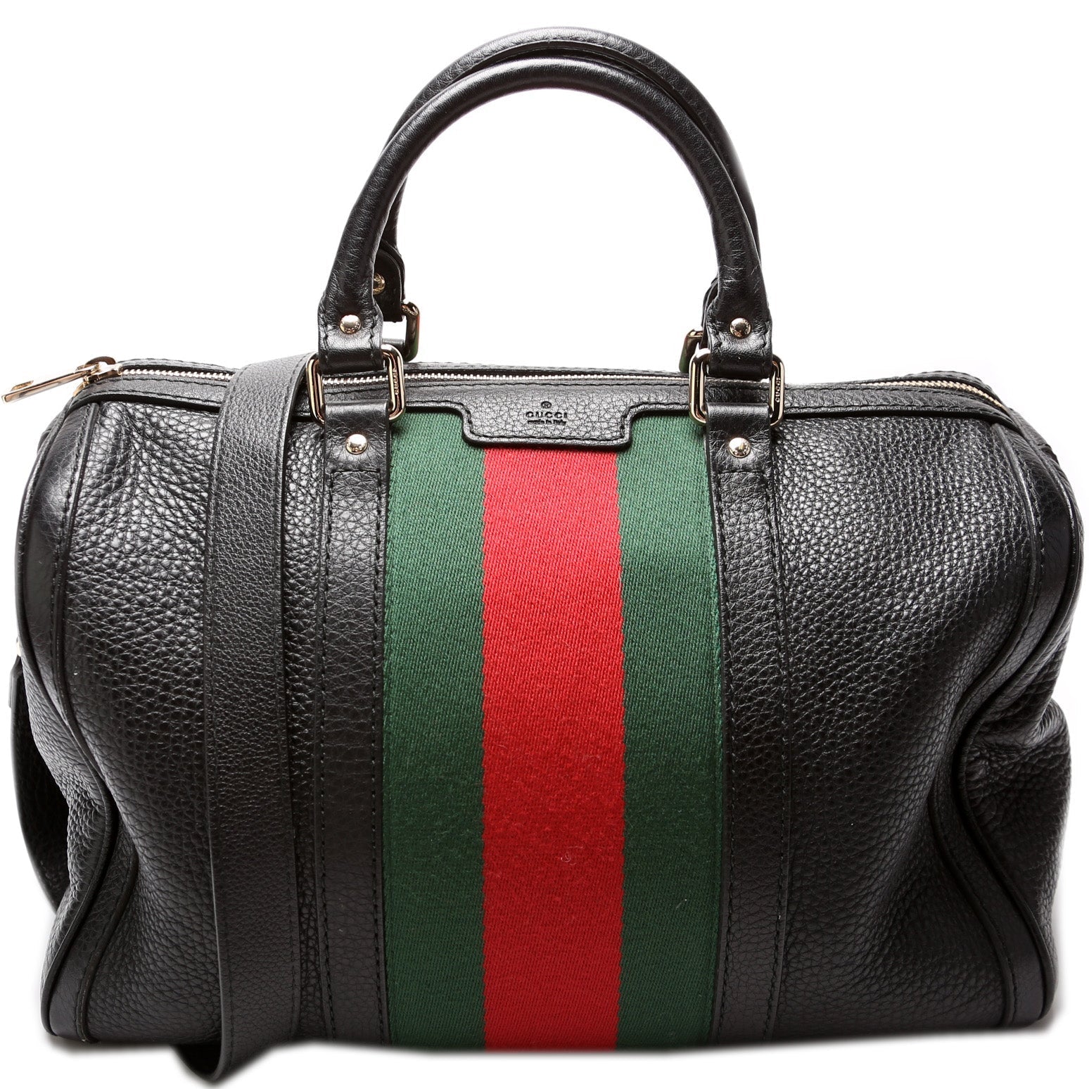 247205 Boston Bag Web Leather