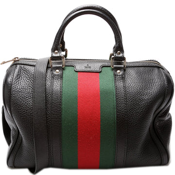 247205 Boston Bag Web Leather