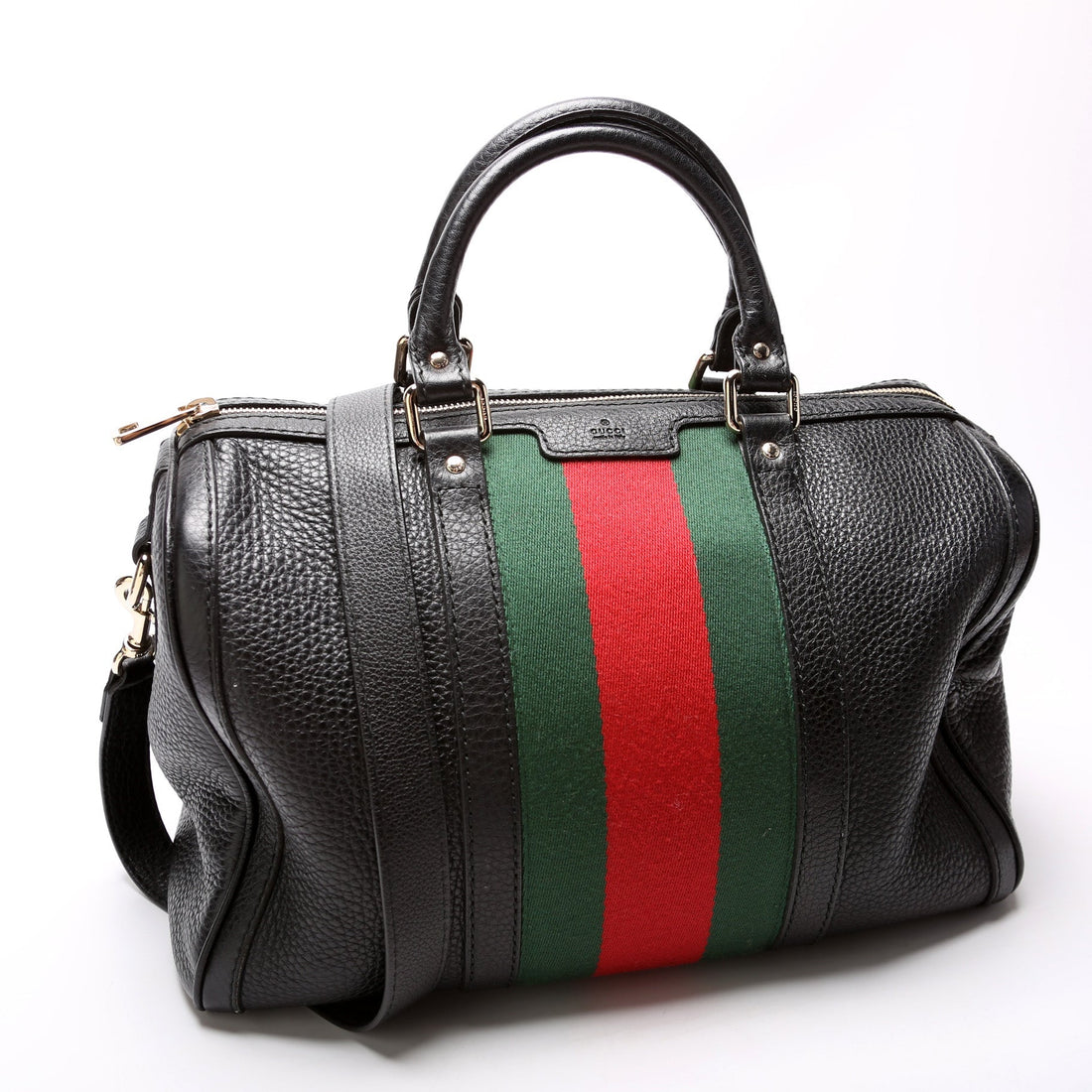 247205 Boston Bag Web Leather