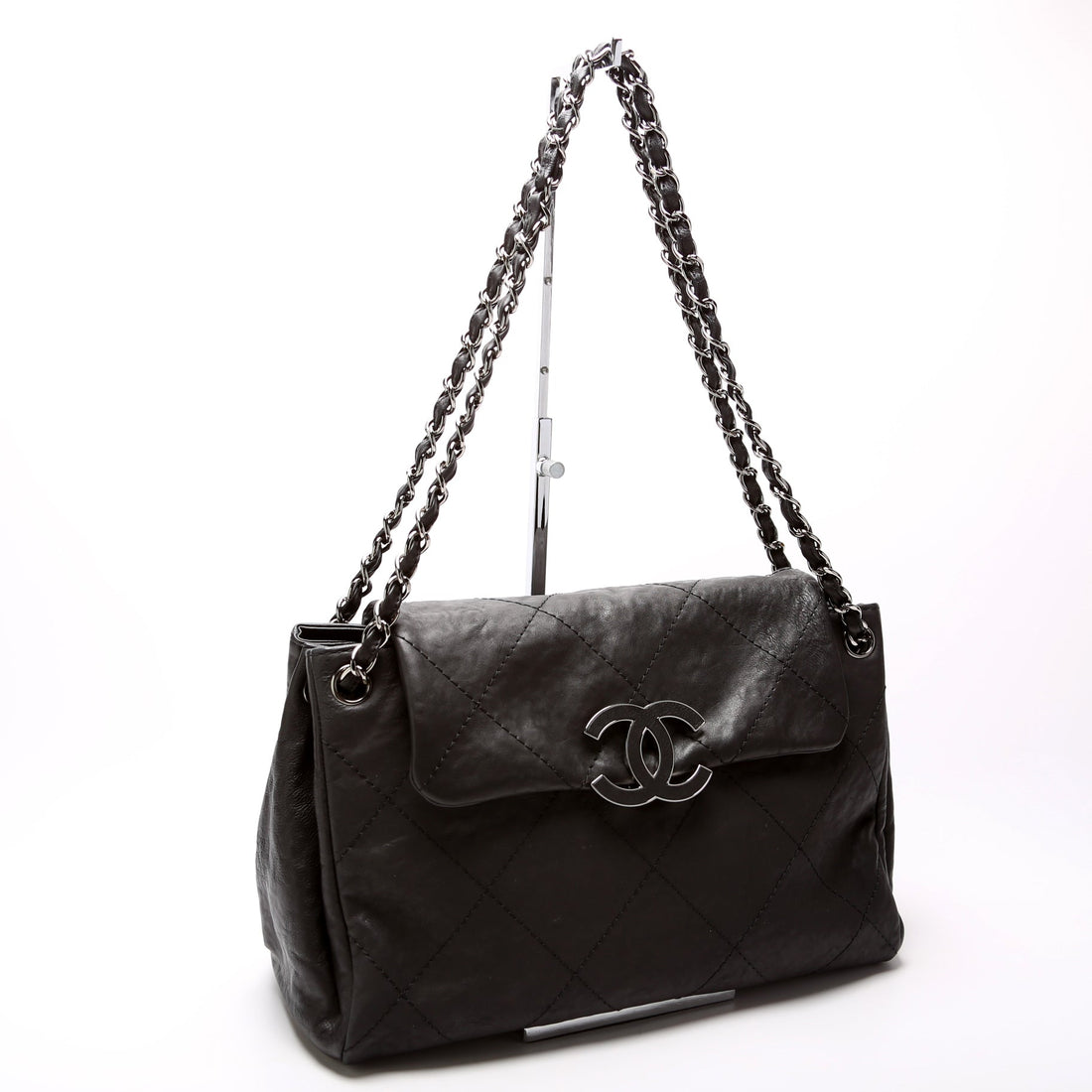 Hamptons CC Accordion Flap Tote Calfskin 15M