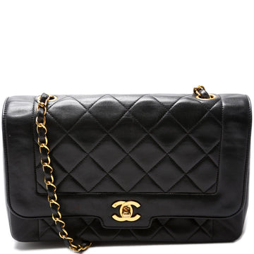 Vintage Geometric Diana Medium Flap Bag Quilted Lambskin 2M