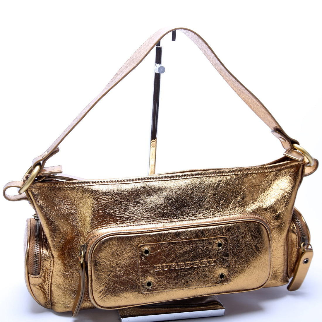 Metallic Leather Shoulder Bag