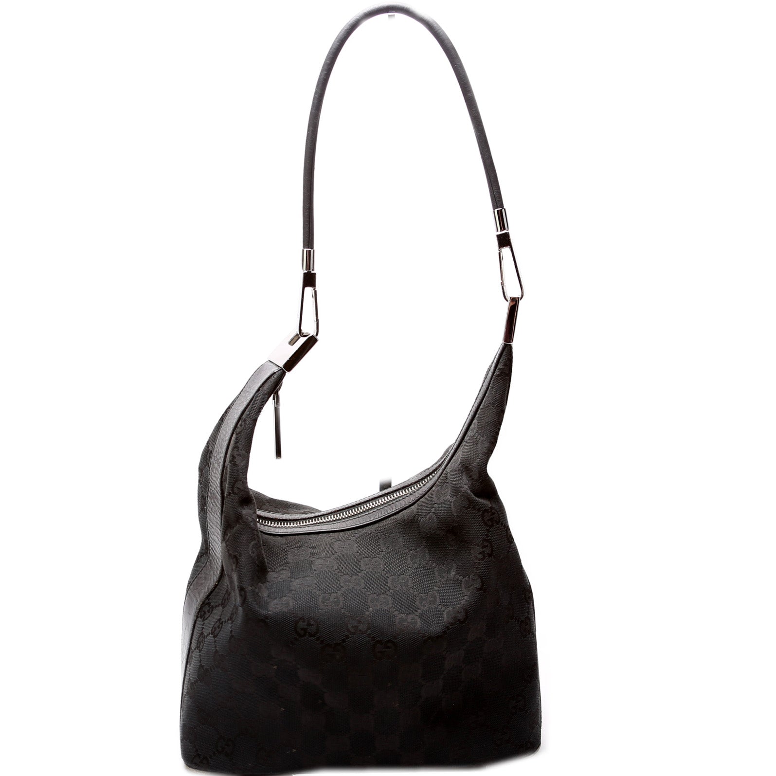 001-3814 GG Canvas Clasp Hobo