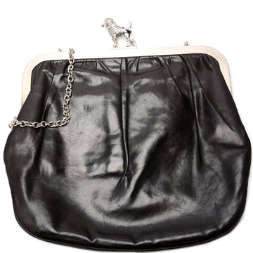 Poodle Clasp Leather Shoulder Bag