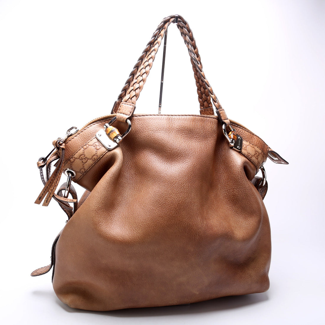 Bamboo Car Large Leather Shoulder Bag