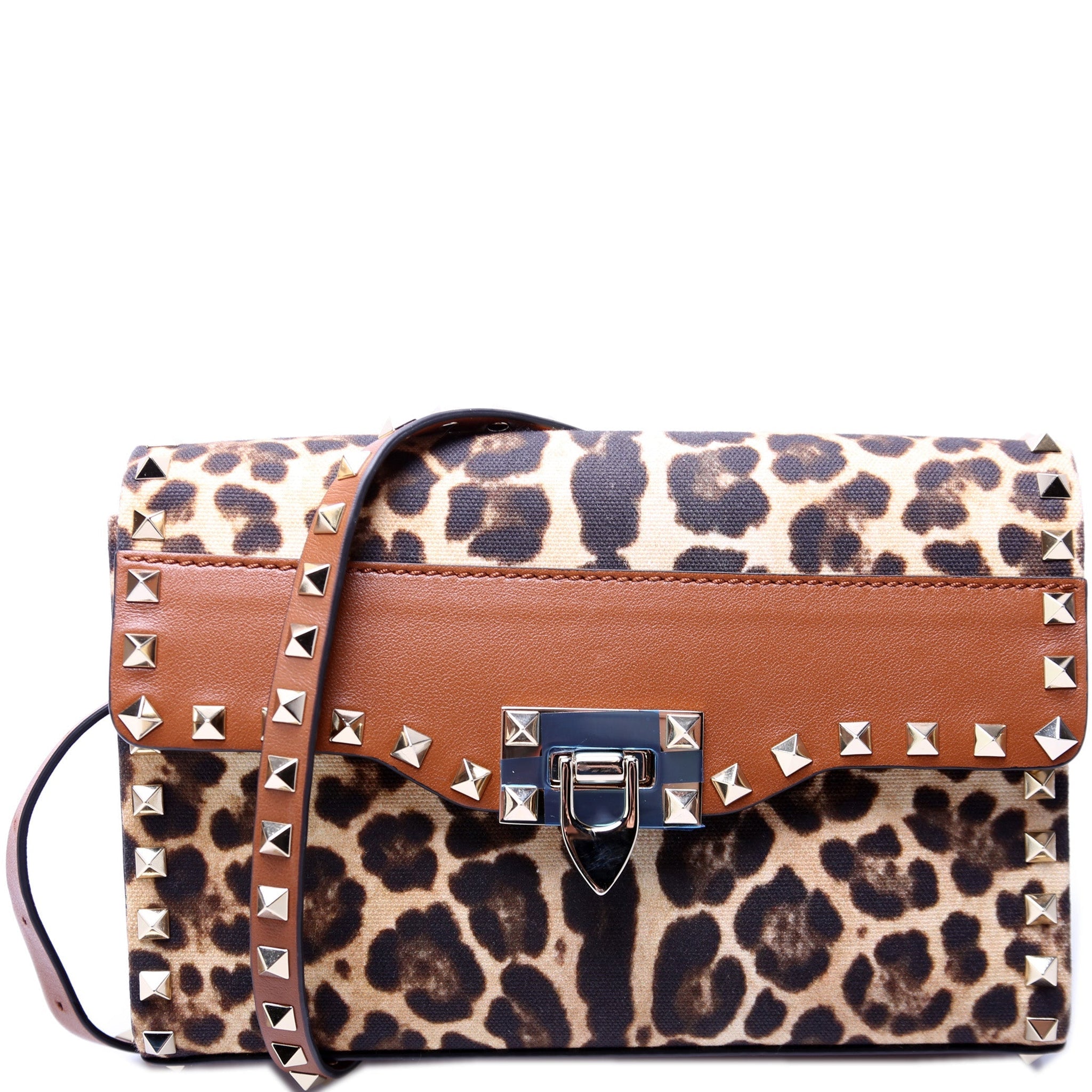 Rockstud Canvas Medium Fliplock Crossbody