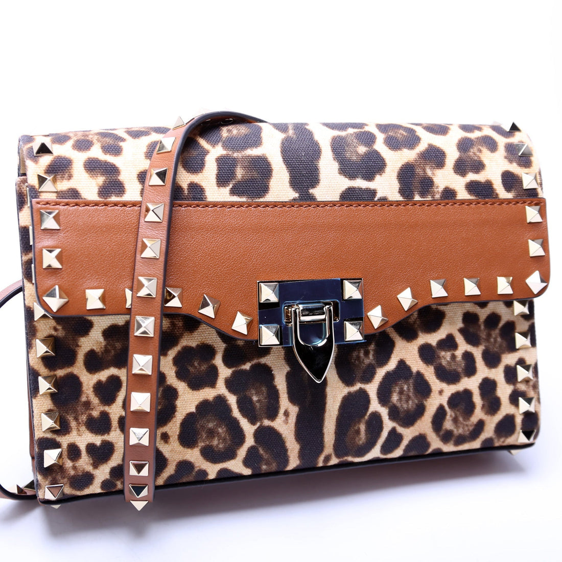 Rockstud Canvas Medium Fliplock Crossbody