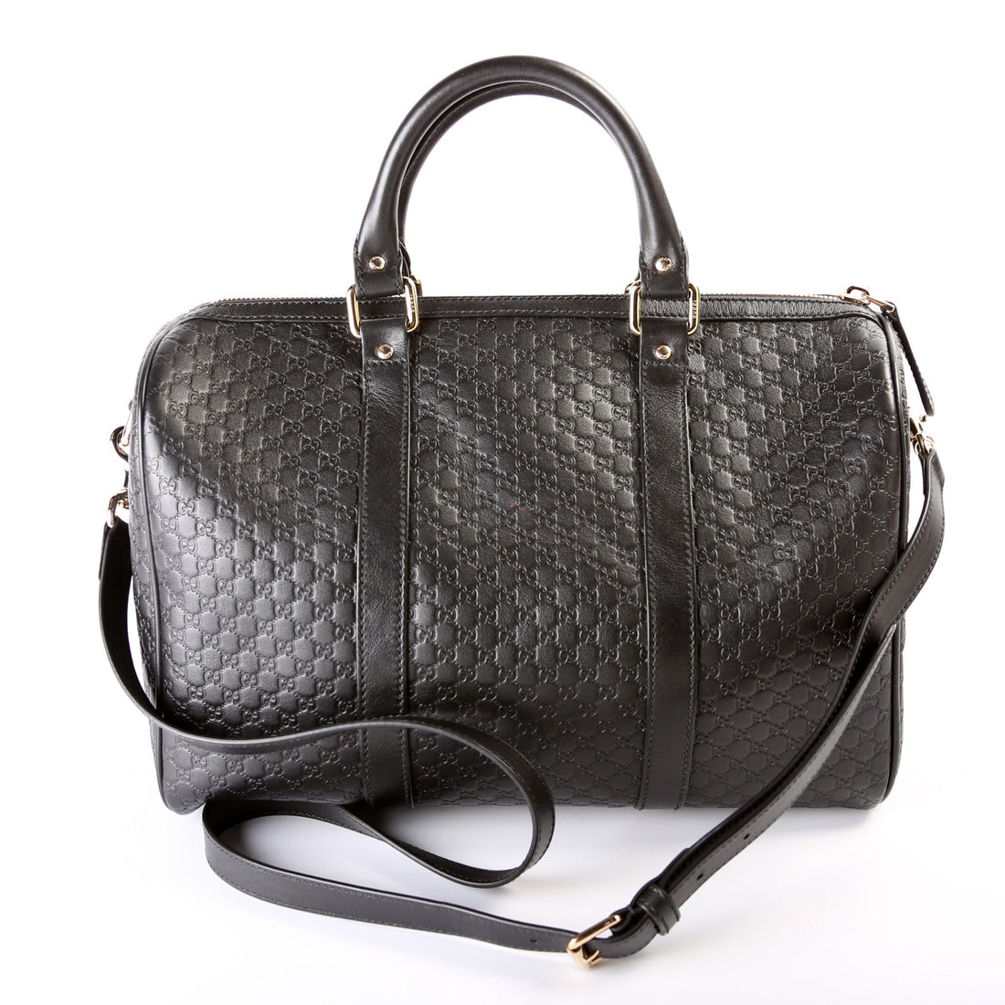 449646 Boston With Strap Micro Guccissima