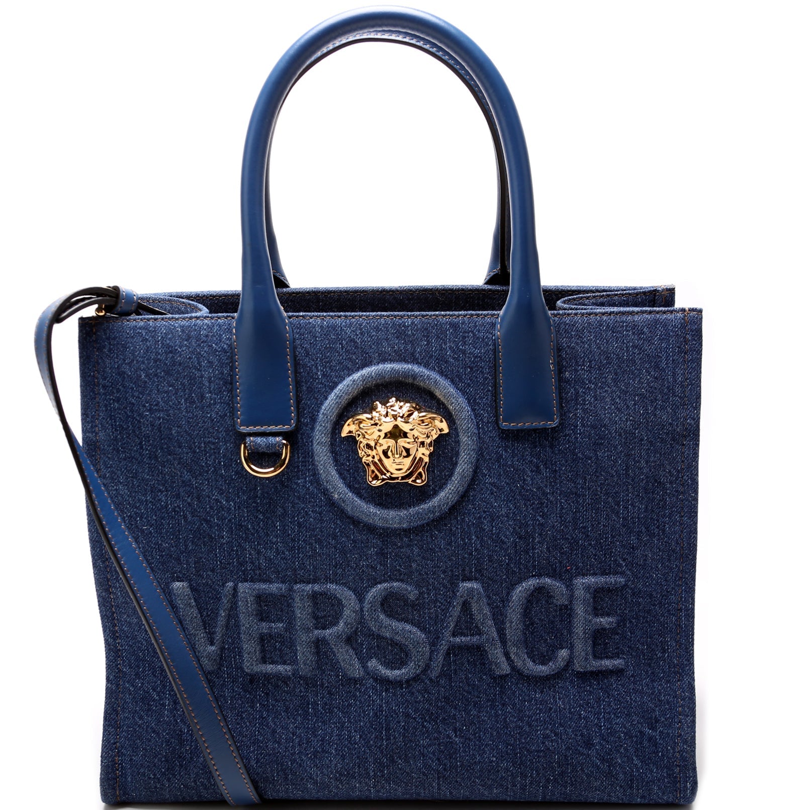 La Medusa Small Denim Tote