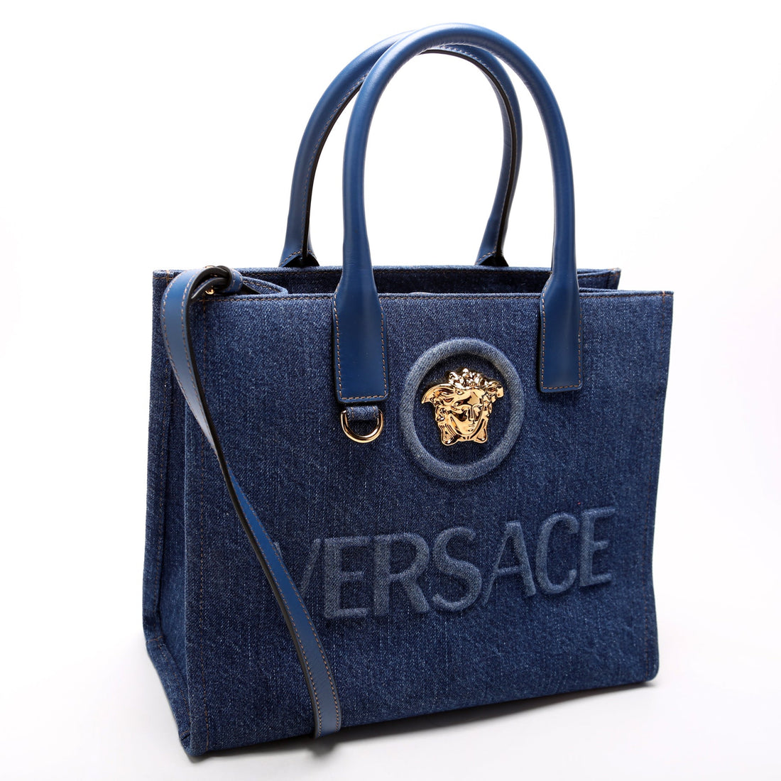 La Medusa Small Denim Tote