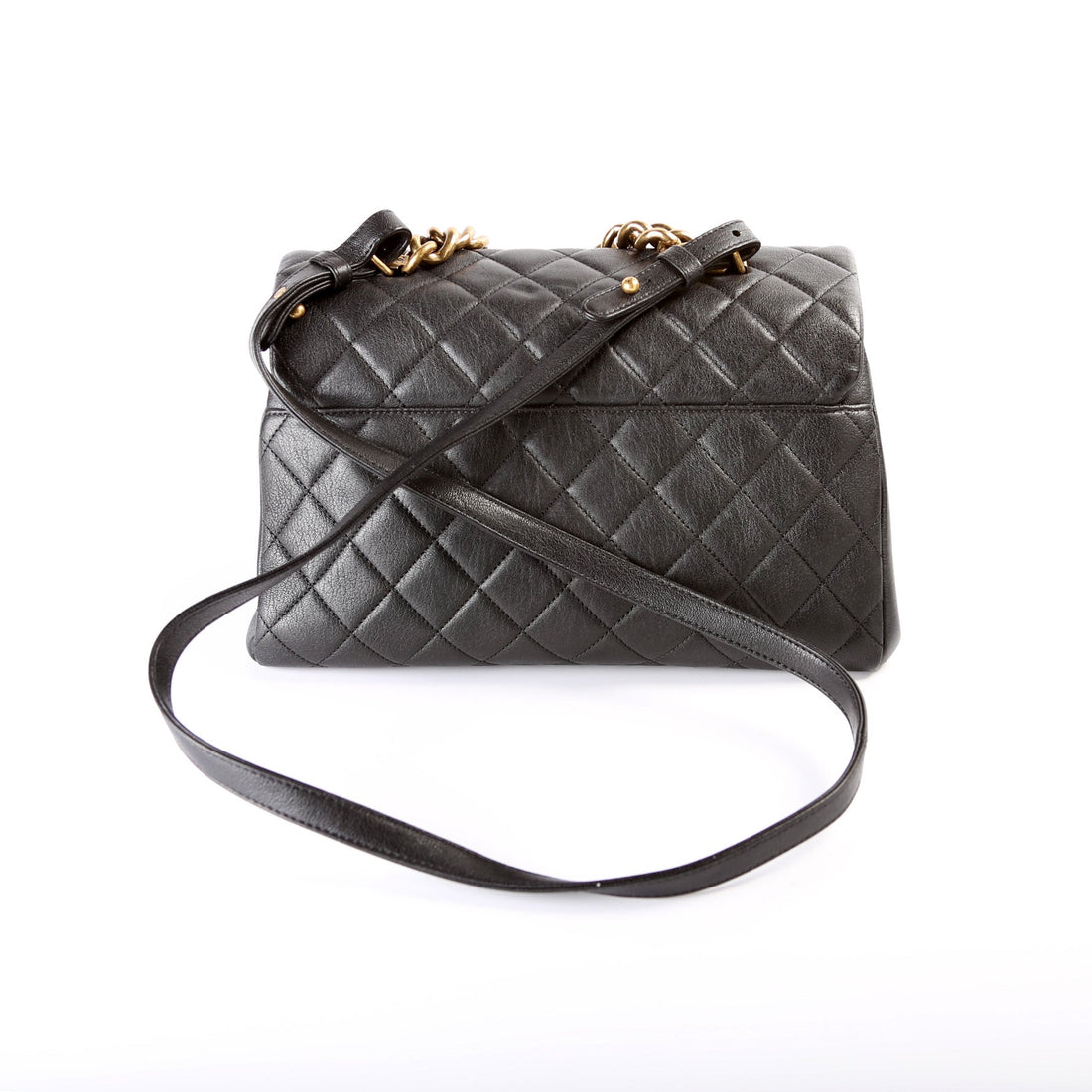 CC Trapezio Quilted Sheepskin Large Flap Bag 23M