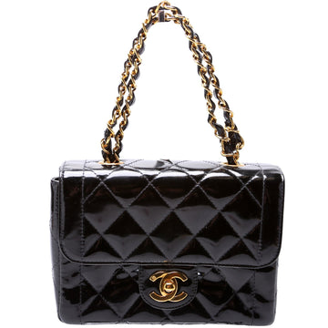 CC Double Chain Handle Mini Flap Patent Vintage Bag