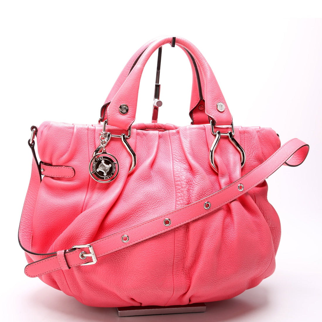 Gathered Leather 2-Way Bag