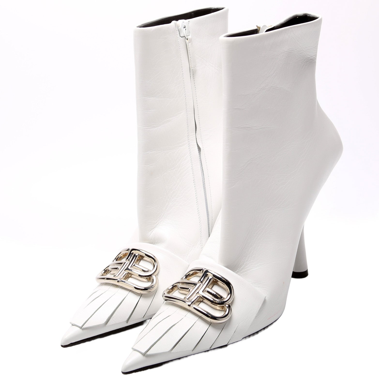 Logo Leather Booties Size 39