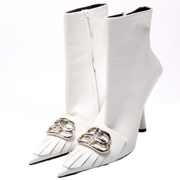 Logo Leather Booties Size 39