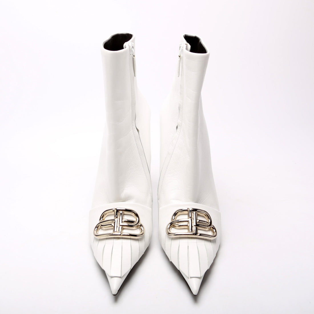 Logo Leather Booties Size 39