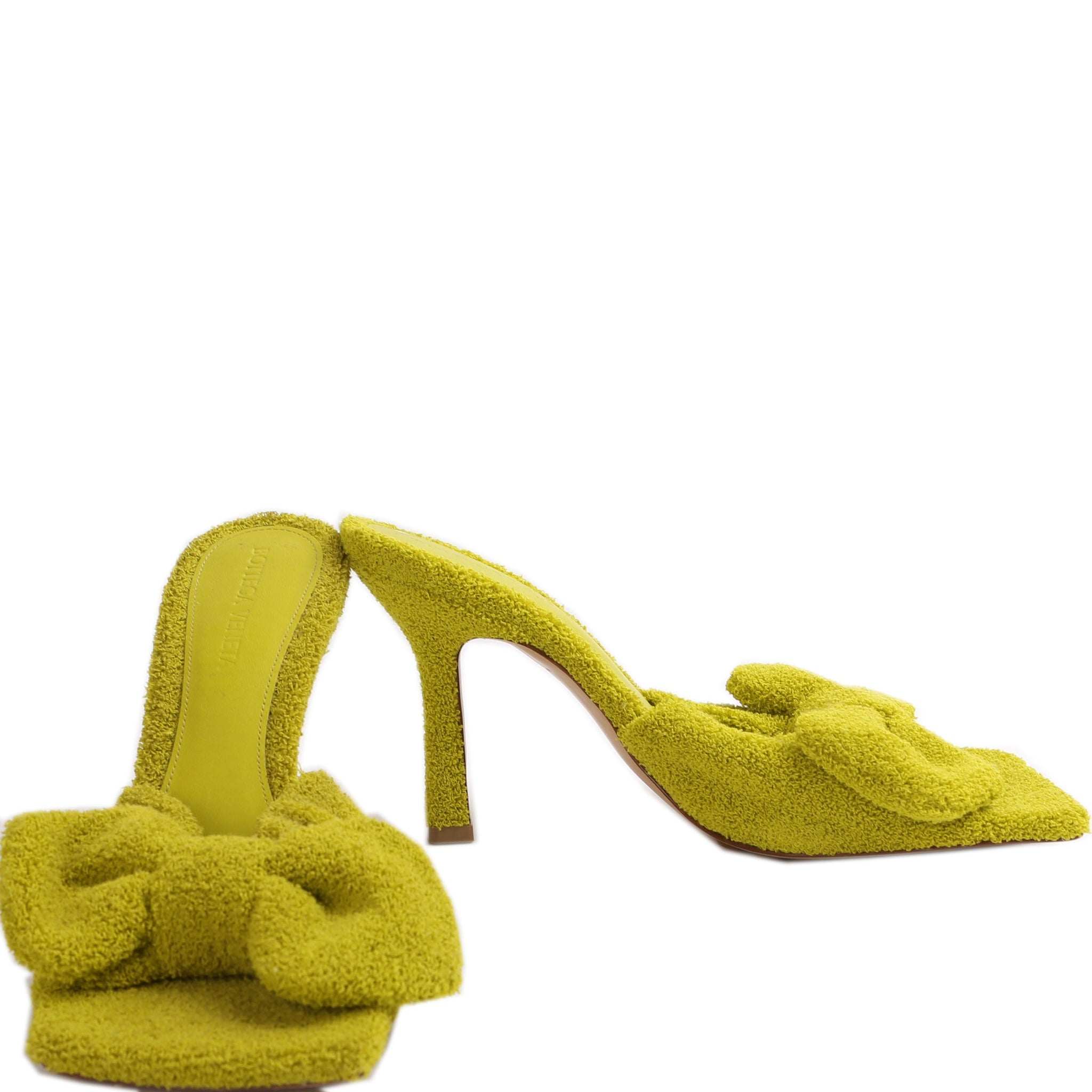 Stretch Terry Cloth Heel Sandals Size 37.5