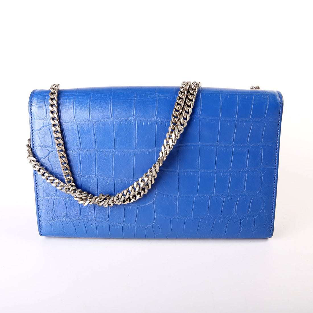 Kate Tassel Satchel Medium Croc Embossed 354119 Blue
